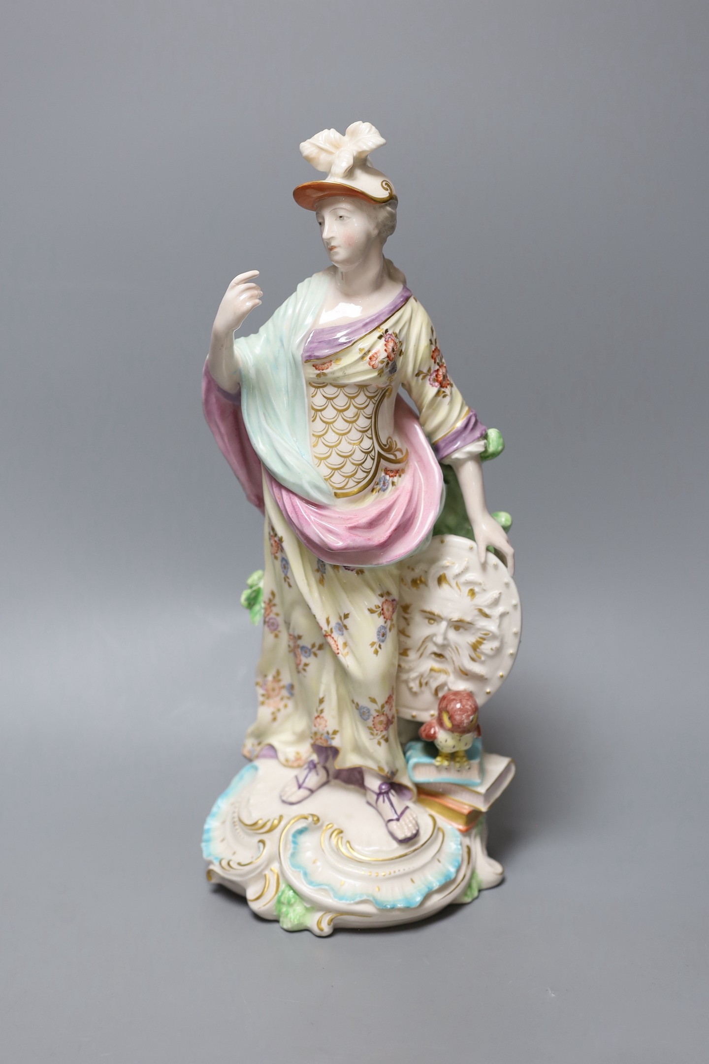 A large Derby figure of Minerva, c.1775, 33cms high